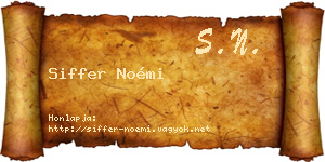 Siffer Noémi névjegykártya